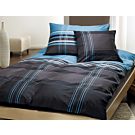 Parure de lit élégant noir, bleu & blanc – Taie d'oreiller – 65x65 cm