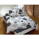 Linge de lit avec motif de cercles gris et noirs sur fond blanc – Taie d'oreiller – 65x100 cm