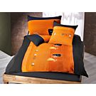 Linge de lit en orange et anthracite, orné d'un motif moderne – Taie d'oreiller – 65x100 cm