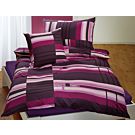 Parure de lit à motif de bandes top mode dans les coloris anthracite et mûre – Taie d'oreiller – 50x70 cm