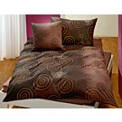 Parure de lit à cercles et motif de mandala dans les tons de bruns – Taie d'oreiller – 50x70 cm