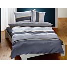 Parure de lit à rayures et à pois dans différents tons de gris – Taie d'oreiller – 50x70 cm
