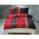 Linge de lit au motif moderne en noir-rouge – Fourre de duvet – 160x210 cm