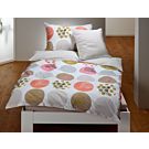 Parure de lit avec différents motifs de cercles et de fleurs – Taie d'oreiller – 50x70 cm