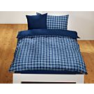 Parure de lit avec carreaux en marine-bleu – Taie d'oreiller – 65x65 cm
