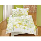Linge de lit à motif fleuri dans les coloris vert et jaune – Fourre de duvet – 160x210 cm
