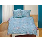 Linge de lit avec rameaux de cerisiers en fleur sur fond couleur acqua – Taie d'oreiller – 65x100 cm