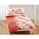 Parure de lit avec motif fleuri discret en coloris automnaux – Taie d'oreiller – 50x70 cm