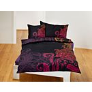 Parure de lit avec motif de mandala lumineux sur fond noir – Taie d'oreiller – 65x100 cm