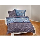 Parure de lit à motif floral, avec cygne et un magnifique éventail – Taie d'oreiller – 65x100 cm