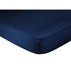 Drap-housse au vif coloris en satin marine
