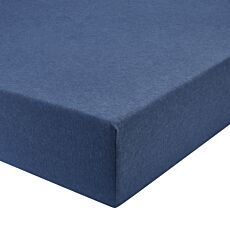 Drap-housse mélange flanelle fine avec effet chiné bleu jean