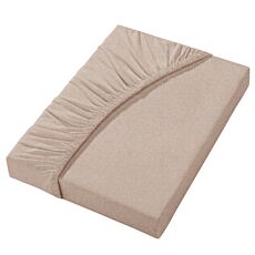 Drap-housse mélange flanelle fine avec effet chiné – brun