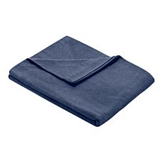 Drap supérieur mélange flanelle fine avec effet chiné marine