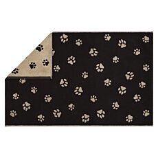 Tapis de bain Cawö Paws, motif de pattes tissé noir