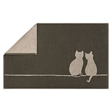 Tapis de bain Cawö Cute Cats, motif de chats tissé anthracite-gris