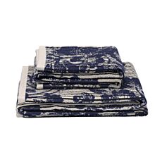 Linge éponge de haute qualité à rayures verticales et motif floral