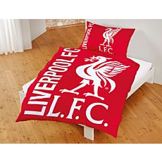 Linge de lit FC Liverpool avec logo du club en rouge-blanc