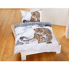 Parure de lit avec léopard dans la neige