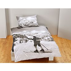 Parure de lit avec skieur nostalgique