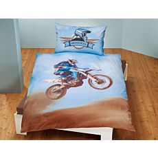 Linge de lit avec pilote de motocross dans les airs