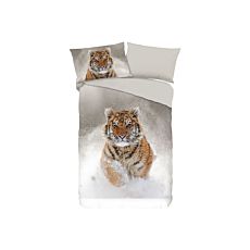 Parure de lit avec tigre dans la neige