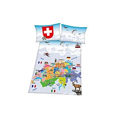 Parure de lit agrémenté de la carte de la Suisse
