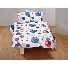 Parure de lit avec cercles colorés et imprimé floral