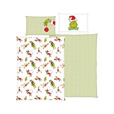 Parure de lit ''Grinch'' avec des motifs festifs