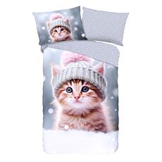 Parure de lit en flanelle avec un chat