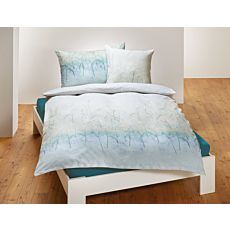 Parure de lit avec délicat motif de feuilles et dégradé de couleurs claires