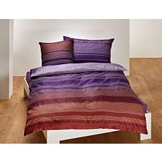 Parure de lit avec rayures composées de petits carrés – Taie d'oreiller – 50x70 cm