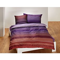 Parure de lit avec rayures composées de petits carrés – Taie d'oreiller – 65x65 cm