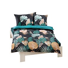 Linge de lit élégant en satin au motif gingko