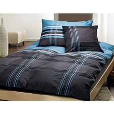 Parure de lit élégant noir, bleu & blanc – Taie d'oreiller – 65x100 cm