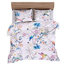 Linge de lit oiseaux et fleurs