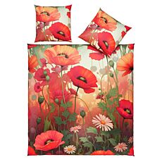 Linge de lit avec motif de prairie fleurie