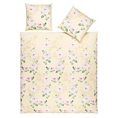 Linge de lit orné de roses grimpantes romantiques