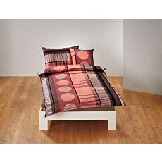 Parure de lit noir-brun-gris à motif de rayures et de cercles – Fourre de duvet