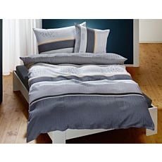 Parure de lit à rayures et à pois dans différents tons de gris – Taie d'oreiller – 65x65 cm