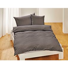 Linge de lit en satin bio uni à rayures – Taie d'oreiller