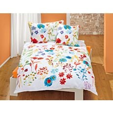 Linge de lit au motif floral joliment coloré – Fourre de duvet – 160x210 cm