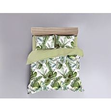 Linge de lit imprimé de feuilles vertes – Fourre de duvet – 240x240 cm
