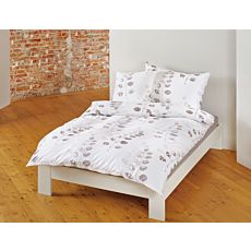 Linge de lit bio avec motif de feuilles dans de beaux tons bruns – Taie d'oreiller – 50x70 cm