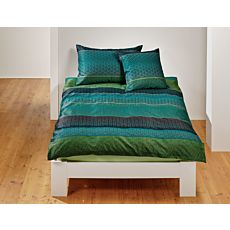 Parure de lit à rayures modernes dans les tons bleu-vert – Taie d'oreiller – 50x70 cm