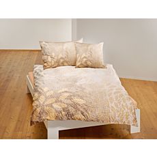 Parure de lit orné de feuilles et d'un subtil imprimé d'écorces dans des teintes automnales – Taie d'oreiller – 50x70 cm
