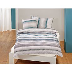 Parure de lit à motif de rayures genre aquarelle – Taie d'oreiller – 50x70 cm