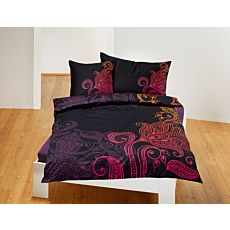 Parure de lit avec motif de mandala lumineux sur fond noir