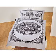 Parure de lit avec grand motif d'alpage et décoration florale – Taie d'oreiller – 50x70 cm