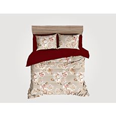 Parure de lit avec grand et magnifique motif floral – Taie d'oreiller – 50x70 cm